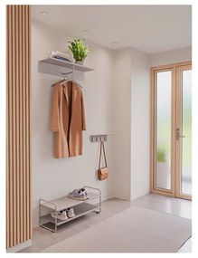 Svetlosivý oceľový nástenný vešiak s poličkou 11,5 cm A-Hallway – Zone