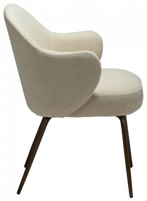 BAE ČALÚNENÁ STOLIČKA S PODRÚČKAMI almond/antique brass