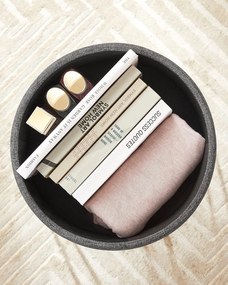 Taburet s úložným prostorem Lomo 9,4 L šedý/černý