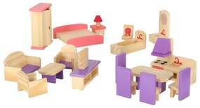 KIK Nábytok do domčeka pre bábiky drevený fialový