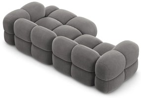 Sivá zamatová rohová pohovka (pravý roh/s leňoškou) Loretto – Cosmopolitan Design