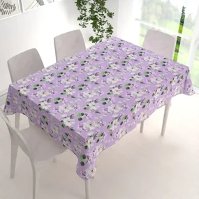 Biante Dekoračný obdĺžnikový obrus PML-044 Kvety magnólie na fialovom 100x160 cm