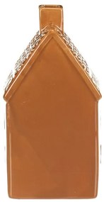 Keramický perníkový poschodový domček LED, hnedá