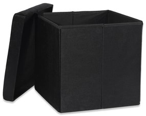 Čierny skladací taburet ZAREX VELVET L