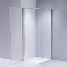 BPS-koupelny Štvorcový sprchový kút HYD-SK1190B 90x90 chróm/transparent + vanička HYD-SSV-RIKO čierna