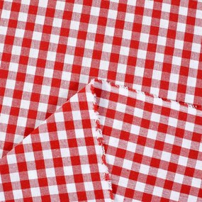 Biante Bavlnený behúň na stôl Olivia OL-008 Červeno-biela kocka malá 35x120 cm