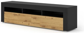 TV stolík/skrinka Moderno (dub artisan + čierna). Akcia -20%. Vlastná spoľahlivá doprava až k Vám domov. 1124836