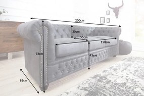 Sofa Chesterfield II 200 cm sivá antik »