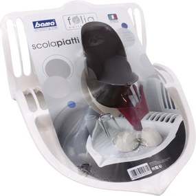 BAMA Plastový odkapávač na riad SCOLAPIATTI, farba biela a hnedá