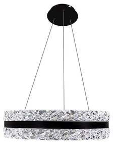 LED Stmievateľný luster na lanku LED/80W/230V 3000-6500K čierna + diaľkové ovládanie