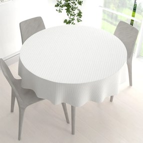 Biante Veľký damaškový okrúhly obrus Atlas Grádl DM-010 Biely - pásiky 1 cm Ø 170 cm