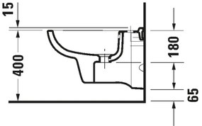 Duravit 22571500002 - Závesný bidet D-CODE keramika/lesklá biela