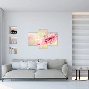 Obraz - Ružový kvet, aquarel (90x60 cm)
