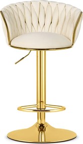 Barová stolička MIG béžová / zlatá podnož