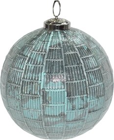 Tyrkysová antik sklenená vianočná ozdoba gule - Ø12*12 cm
