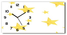 Vodorovné Sklenené hodiny na stenu tiché Žlté hviezdy pl_zsp_60x30_f_127105931
