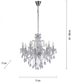Paul Neuhaus 3081-00 - Krištáľový luster na reťazi GRACIA 8xE14/40W/230V