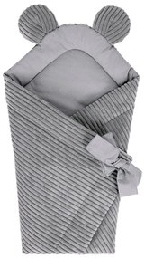 Sivá menčestrová detská zavinovačka 35x65 cm – Meowbaby