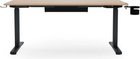 Elektrický stôl s reguláciou výšky ergonomický antracitový/dub sonoma,1400x700 mm: ARIA