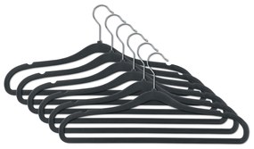 Obzvlášť úzke vešiaky na šaty, 6 ks, čierne
