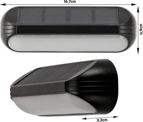 BERGE Solárne fasádne svietidlo RGB IP65