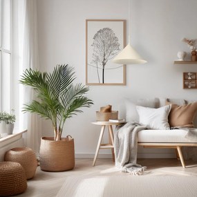 Závesné svietidlo Visby, 1x krémové kovové tienidlo, (fi 46cm), cr