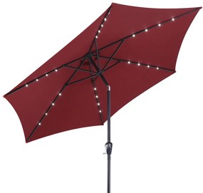 InternetovaZahrada LED slnečník Florida Ø300 cm - červený