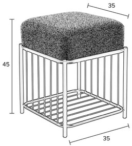 Svetlosivý taburet Milou – White Label