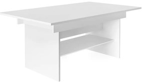 Jedálenský/konferenčný rozkladací stôl, biela, 120/160x70 cm, LAVKO NEW
