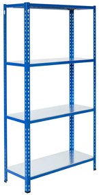 Bezskrutkový kovový regál 200x100x30cm L profil, 4 police