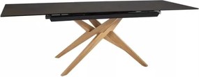 Jedálenský rozkladací stôl Loreto 180/230 cm keramika hnedý/dub prírodný