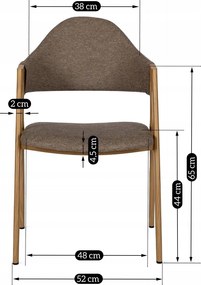 PROXIMA.store - Čalúnená jedálenska stolička RUIZ FARBA: sivá