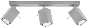 Bodové svietidlo Merida, 3x sivé kovové tienidlo, (možnosť polohovania)
