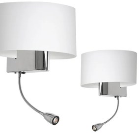 LED Nástenná lampa CASINO 1xE27/60W/230V + LED/1W/230V biela