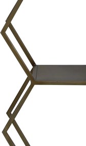 Bronzový antik kovový policový regál Hual v tvare plastu - 106*25*90cm