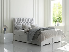 Manželská posteľ Boxspring 160 cm Daliny (svetlosivá) (s úložným priestorom). Vlastná spoľahlivá doprava až k Vám domov. 1044202