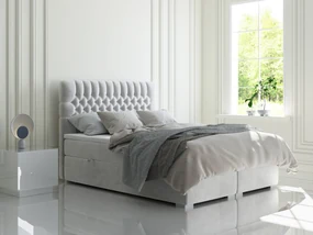 Manželská posteľ Boxspring 180 cm Daliny (svetlosivá) (s úložným priestorom). Vlastná spoľahlivá doprava až k Vám domov. 1044203