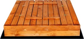 Drevené uzavreté pieskovisko 120x120 cm Springos SB120SET - impregnované