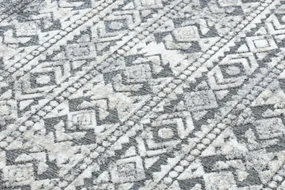 Koberec SOLE D3732 Aztécky, romby - ploské tkanie, sivý/ béžový