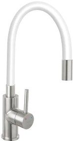 Drezová batéria Novaservis so silikónovým ramienkom biela-nerez70710,4B, 1 ks