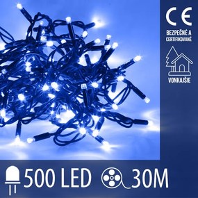 Vianočná led svetelná reťaz vonkajšia - 500led - 30m modrá