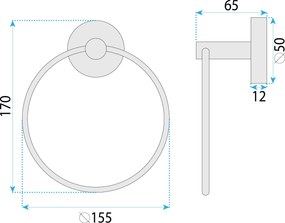 Kúpeľňový vešiak REA MODERN Ring 6610 nikel kartáčovaný