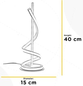 ONLI - LED Stolná lampa TWIST LED/12W/230V 4000K 40 cm čierna