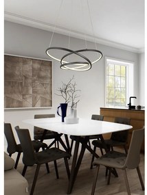 Matne čierne LED stmievateľné závesné svietidlo Darvin – Trio