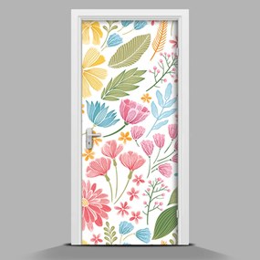 Nálepka na dvere Maľované kvety wallmur-pl-f-108456400