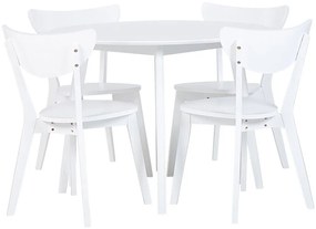 Jedálenská súprava stola a 4 stoličiek biela ROXBY Beliani
