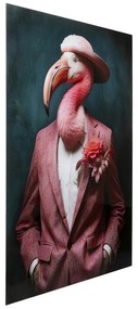 Mister Flamingo sklenený obraz viacfarebný 120x160 cm