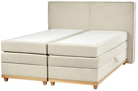 Kontinentálna posteľ s úložným priestorom 160 x 200 cm béžová DYNASTY Beliani