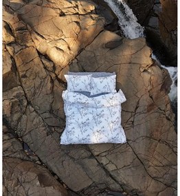 Biele/sivé obliečky na dvojlôžko/predĺžené z bavlny Renforcé 240x220 cm White Floral – Mila Home Luxury