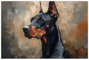 Obraz - Portrét Dobermana (90x60 cm)